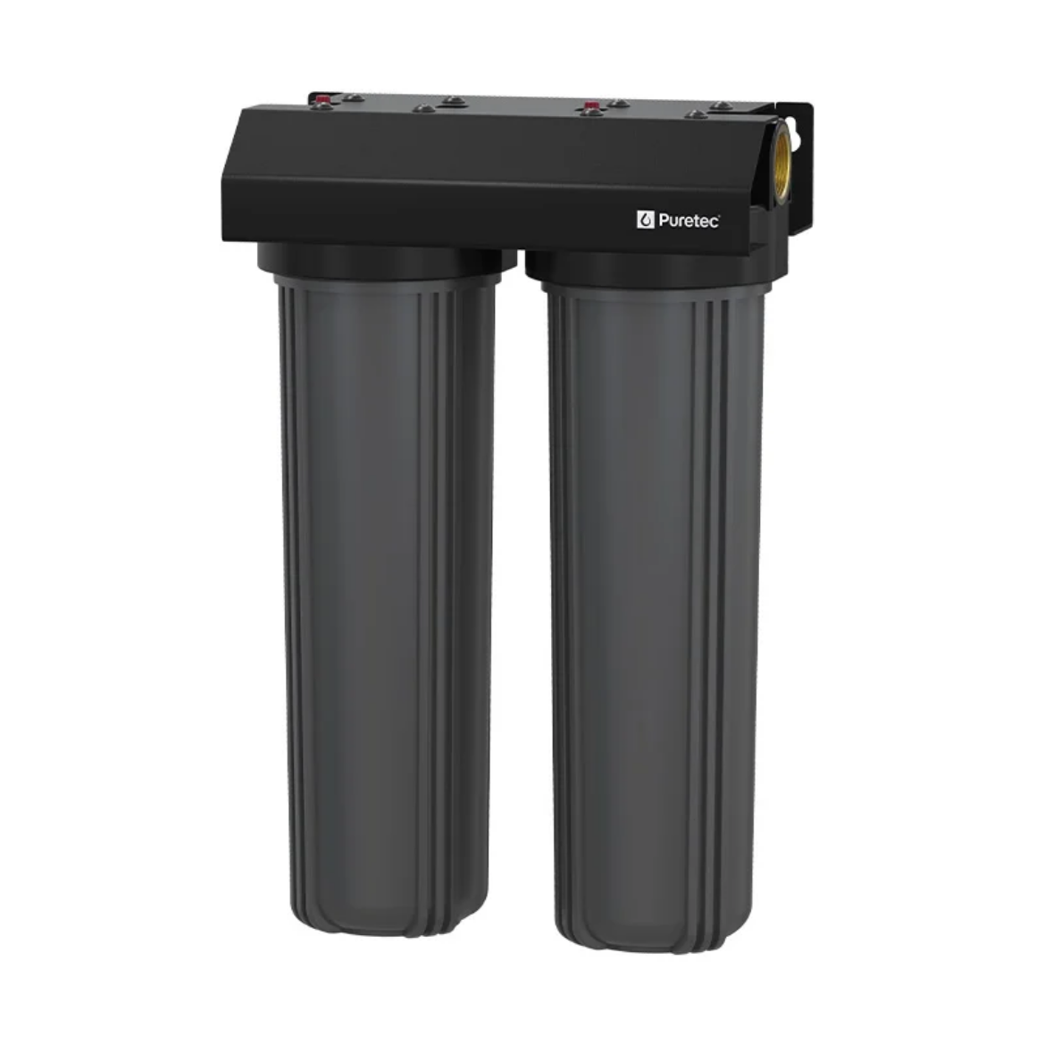 Picture of Puretec Whole House Dual System, 1" (25mm) connections, 20 inch MaxiPlus, with PX05MP2 and CB10MP2 cartridges